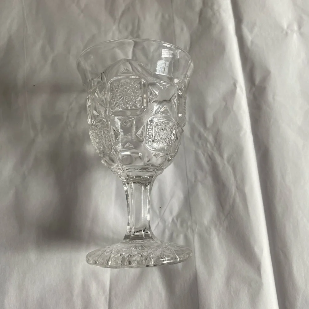 Antique Westmoreland Wine Glass Bridle Rosettes